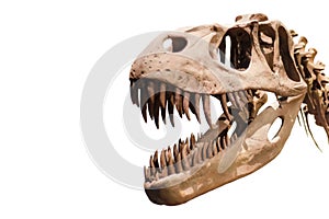 Tyrannosaurus Rex head on white isolated background with copyspace