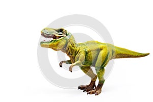 Tyrannosaurus Rex, a huge reptile from the Jurassic period, a children`s toy.