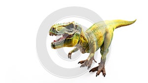 Tyrannosaurus Rex, a huge reptile from the Jurassic period, a children`s toy.