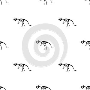 Tyrannosaurus rex icon in black style isolated on white background. Museum pattern stock vector illustration.