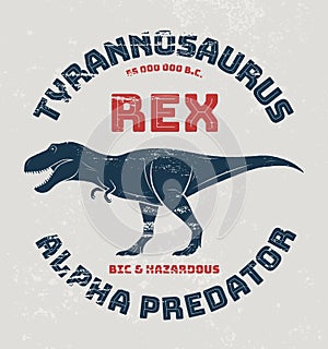 Tyrannosaurus rex t-shirt design, print, typography.