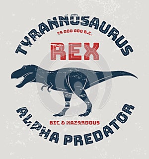 Tyrannosaurus rex t-shirt design, print, typography. photo