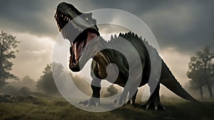 tyrannosaurus rex It was a mighty scary sight, that vicious dinosaur. It was as big as a house, and as mean as a bull