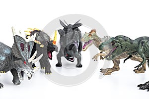 Tyrannosaurus and stegosaurus and styracosaurus and allosaurus