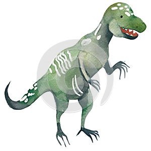 Tyranosaurus rex watercolor Dinosaur isolated on white