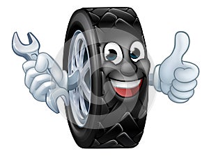 Tyre Cartoon Car Mechanic Service Mascot