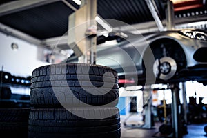 Tyre change - wheel balancing or repair and change car tire