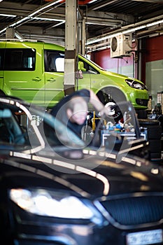 Tyre change - wheel balancing or repair and change car tire