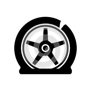 Tyre damage black glyph icon