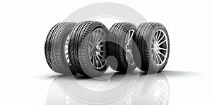 tyre rubber isolated object auto tire car automobile closeup wheel background. Generative AI.