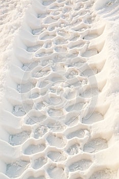 Tyre track in snow