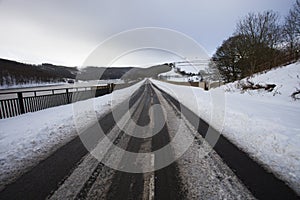 Tyre tracks in snow