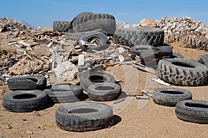 Tyres lies on  dump, abuse of environment