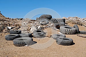 Tyres lies on the dump, abuse of environment