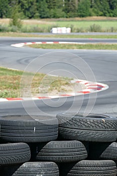 Tyres and a racetrack for gocart