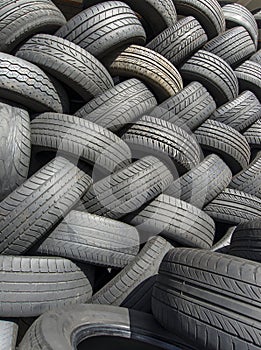 Tyres stacked in a pattern #2