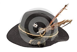 Tyrolean hat with a feather