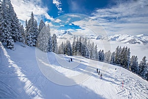 Tyrolian Alps in Austria from Kitzbuehel ski resort photo
