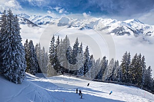 Tyrolian Alps in Austria from Kitzbuehel ski resort photo