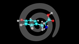 Tyrosine molecule rotating video Full HD