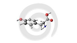 Tyrosine molecule rotating video Full HD