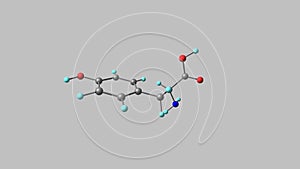 Tyrosine molecule rotating video Full HD