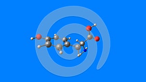 Tyrosine molecule rotating video Full HD