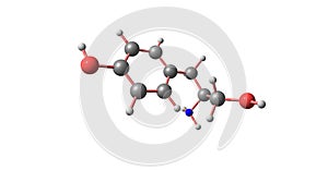 Tyrosol molecular structure isolated on white