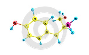Tyrosol molecular structure on white