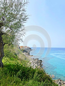 Tyrrhenian coast in Cefalu, Palermo, Sicily, Italy.