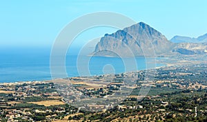 Tyrrhenian coastline from Erice, Sicily, Italy