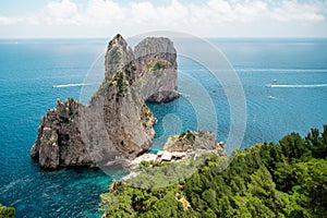 Tyrrhenian sea coast of Capri, Italy