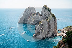 Tyrrhenian sea coast of Capri, Italy