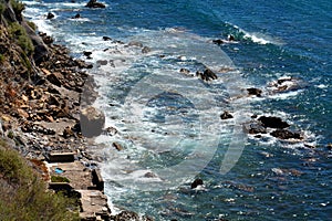 Tyrrhenian sea, rocks and waves, landscape