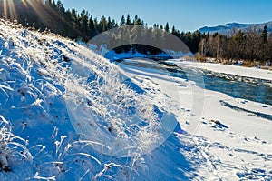 Tyulyuk River in the Ural Mountains in winter