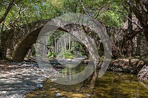 Tzelefos Picturesque Medieval Bridge in Troodos, Cyprus