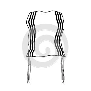 Tzitzit. Jewish religious clothing. Vector illustration on isolated background