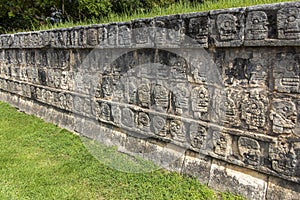 The Tzompantli of Chichen Itza, which is the altar where a group of skulls were mounted in public view in order to honor the gods