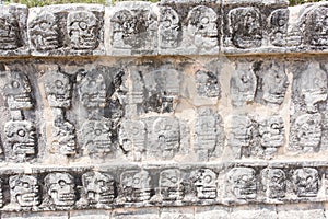 Tzompantli - The Wall of Skulls in Chichen Itza