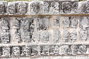 Tzompantli - The Wall of Skulls in Chichen Itza photo