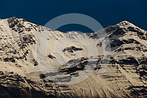Tzoumerka mountain peaks in spring time, snow on the top, epir