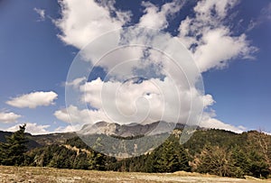 Tzoumerka mountains in spring season in arta perfecture greece