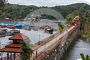 Ã Â¸Â´brige cross river at kanchanabury Thailand photo