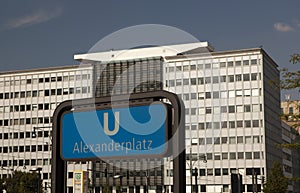 U-bahn Alexanderplatz sign. Berlin,