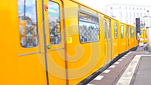 U-Bahn train leaves Berlin