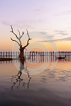 U-Bein Bridge in Mandalay, Myanmar