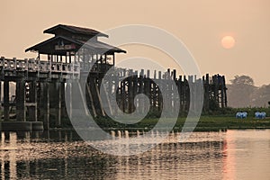 U Bein Bridge over the Taungthaman Lake