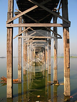U Bein Bridge on Taungthaman Lake, Amarapura, Myanmar