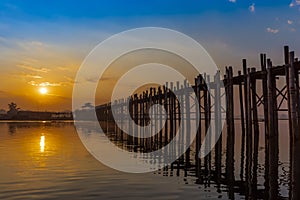 U Bein Bridge Taungthaman Lake Amarapura Myanmar