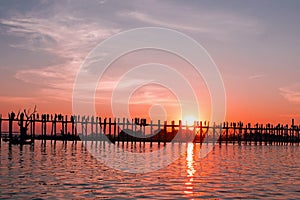 U-Bein bridge teak bridge in Mandalay Myanmar